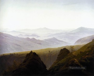  Manan Pintura - Mañana en las montañas Paisaje romántico Caspar David Friedrich